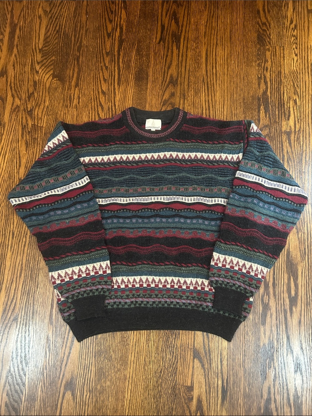 Vintage 90s Wool Blend 3-D Knit Sweater